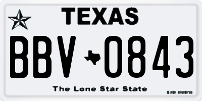 TX license plate BBV0843