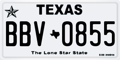 TX license plate BBV0855