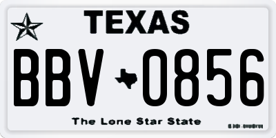 TX license plate BBV0856