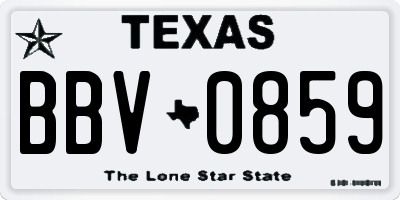 TX license plate BBV0859