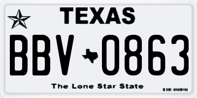 TX license plate BBV0863