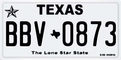 TX license plate BBV0873