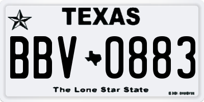 TX license plate BBV0883