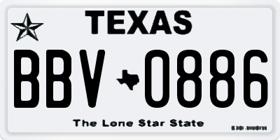 TX license plate BBV0886