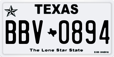 TX license plate BBV0894