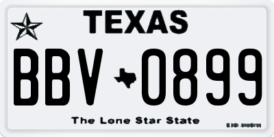 TX license plate BBV0899