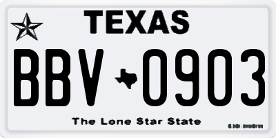 TX license plate BBV0903