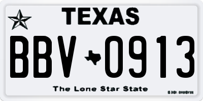 TX license plate BBV0913