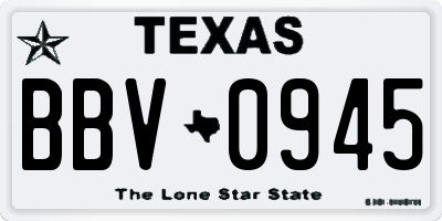 TX license plate BBV0945