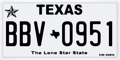 TX license plate BBV0951