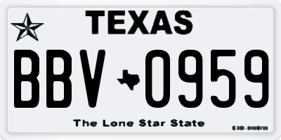 TX license plate BBV0959