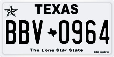 TX license plate BBV0964