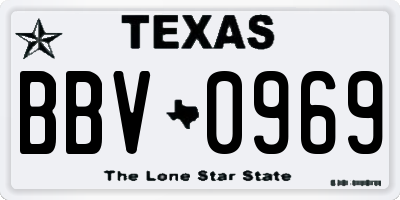TX license plate BBV0969