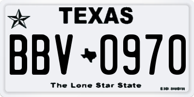 TX license plate BBV0970