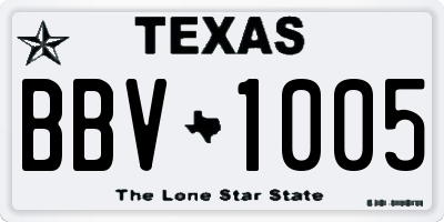 TX license plate BBV1005