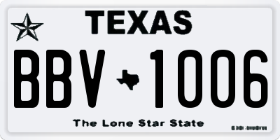 TX license plate BBV1006