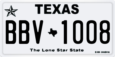 TX license plate BBV1008