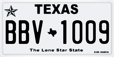 TX license plate BBV1009