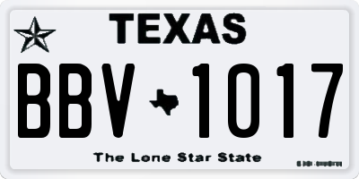 TX license plate BBV1017