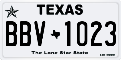 TX license plate BBV1023