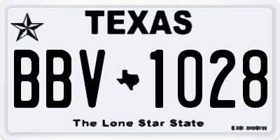 TX license plate BBV1028