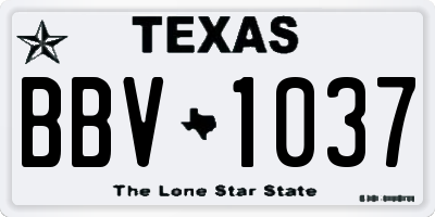 TX license plate BBV1037