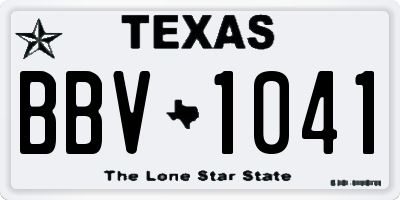 TX license plate BBV1041