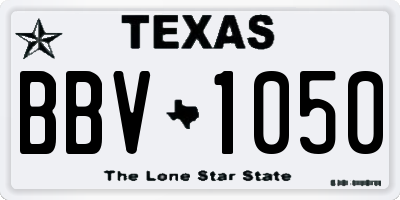 TX license plate BBV1050