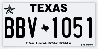 TX license plate BBV1051