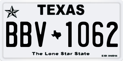 TX license plate BBV1062