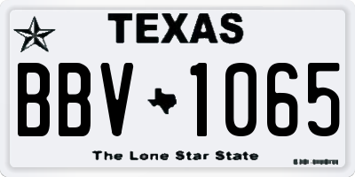 TX license plate BBV1065