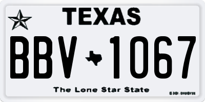 TX license plate BBV1067