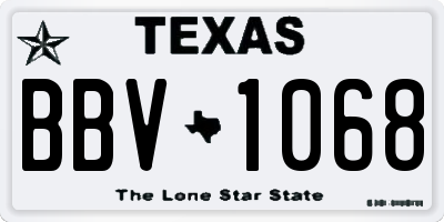 TX license plate BBV1068