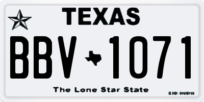 TX license plate BBV1071