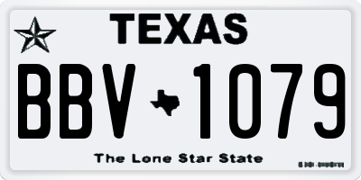 TX license plate BBV1079