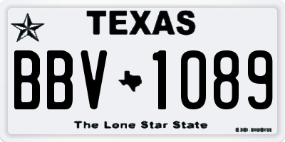 TX license plate BBV1089