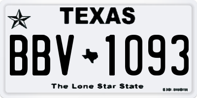 TX license plate BBV1093