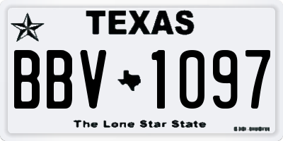 TX license plate BBV1097