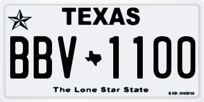 TX license plate BBV1100