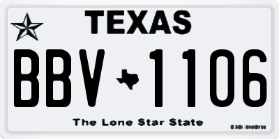 TX license plate BBV1106