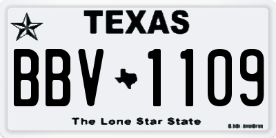 TX license plate BBV1109