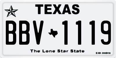 TX license plate BBV1119