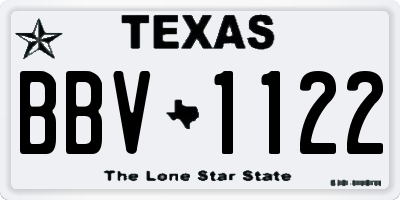 TX license plate BBV1122