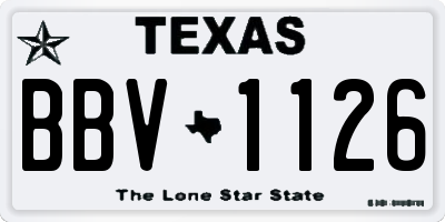 TX license plate BBV1126