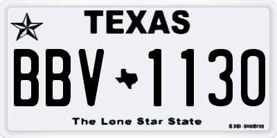 TX license plate BBV1130