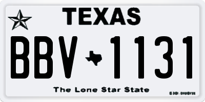 TX license plate BBV1131