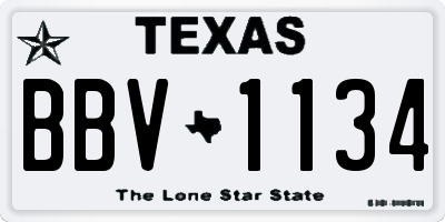 TX license plate BBV1134
