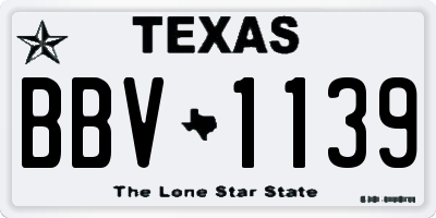 TX license plate BBV1139