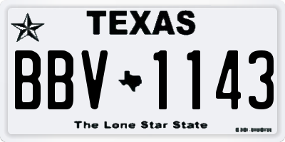 TX license plate BBV1143