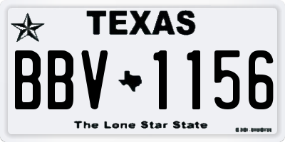 TX license plate BBV1156